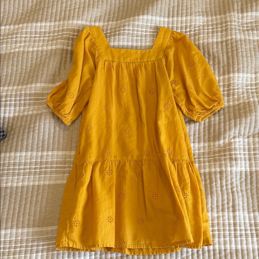 Cat & Jack Mustard Yellow Eyelet Dress 4/5T